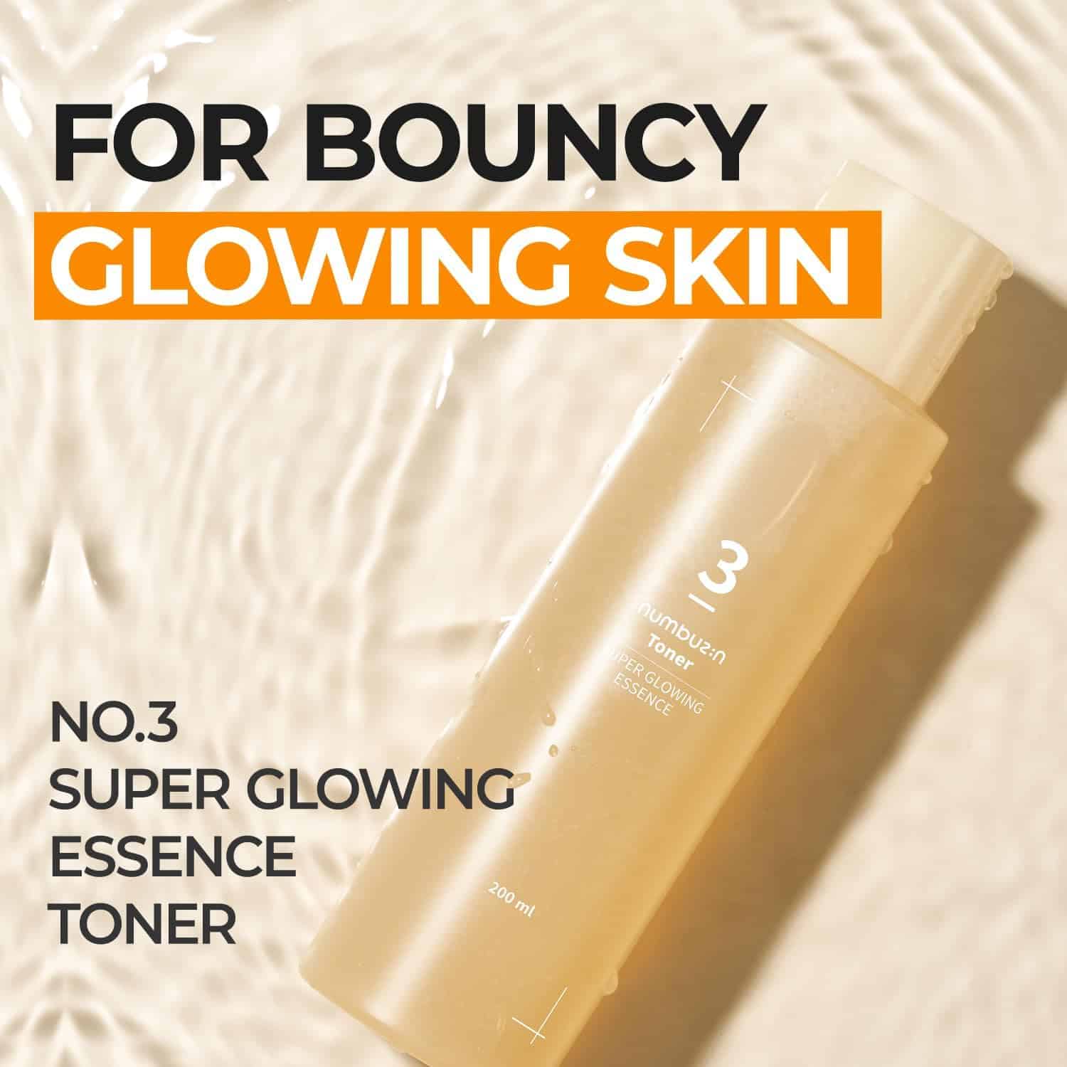 Numbuzin No.3 Toner | Super Glowing Essence Toner | 200 ml - Image 2